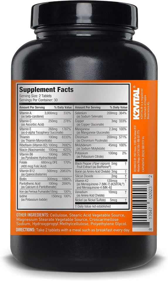 Vita JYM Sports Multivitamin & Mineral Support, Vitamin A, C, B6, B12, E, K, Bor