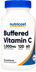 Nutricost Buffered Vitamin C (1000mg) 120 Capsules- Vegan, GMO-Free, 60 Servings