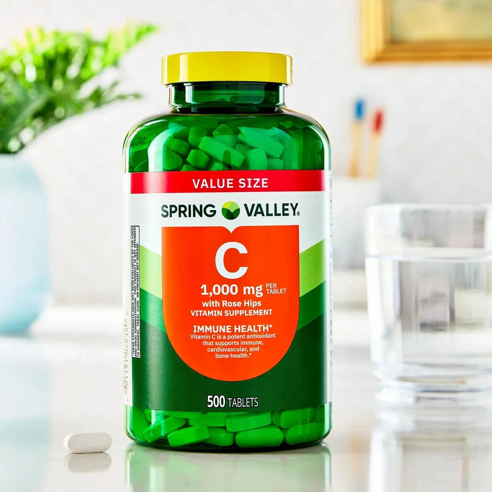Spring Valley Vitamin C with Rose Hips, 1000 mg, 500 Count