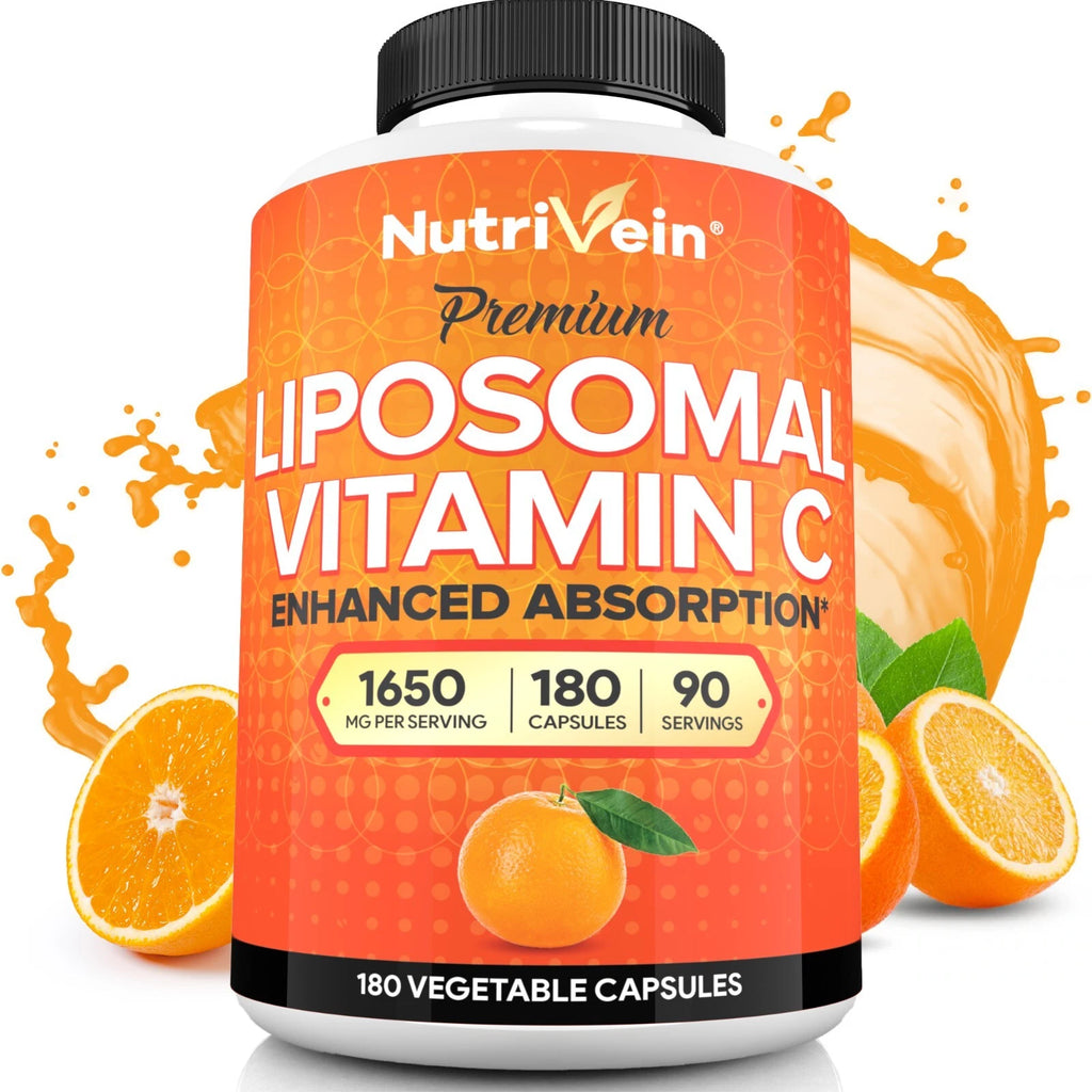 Nutrivein Liposomal Vitamin C 1650mg -180 Capsules - High Absorption Supplements